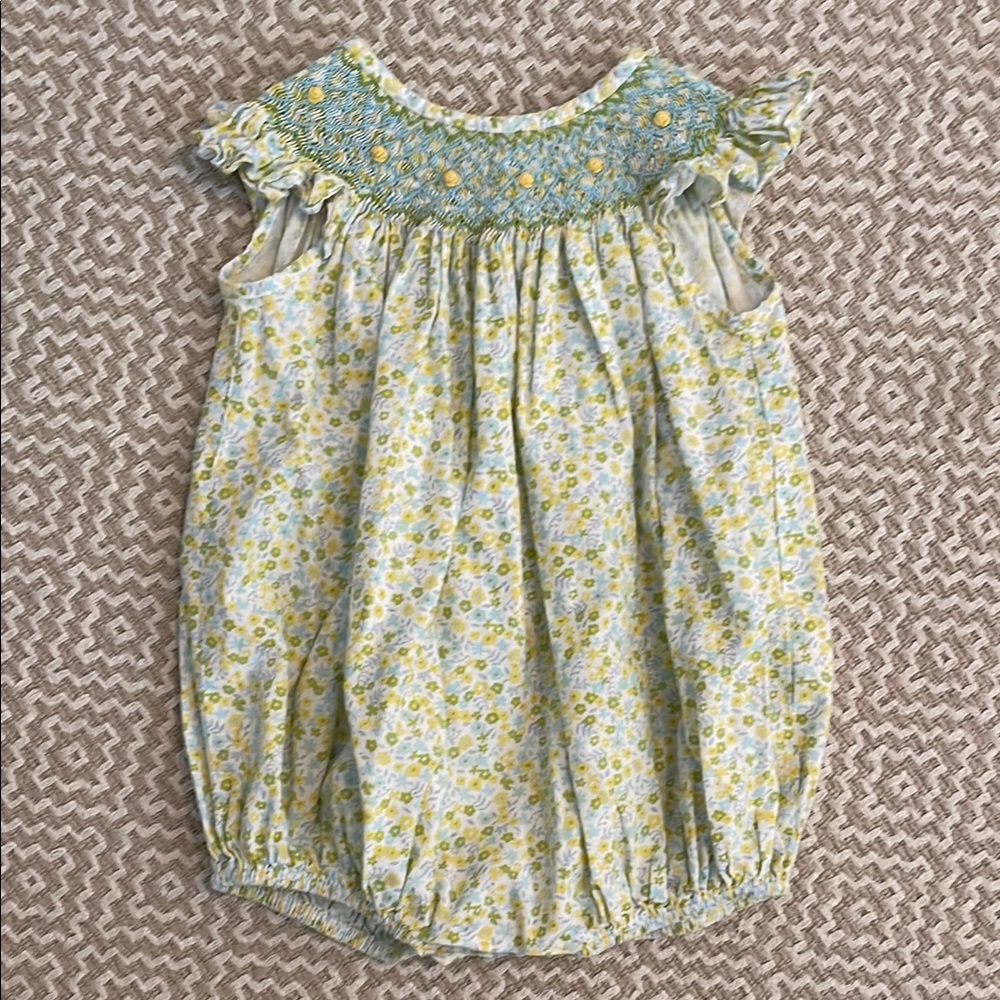Smocked Bubble with Floral Detail